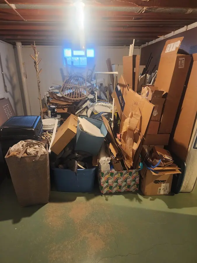 Roll-off dumpster container at job site for 8 Yard Dumpster Rental in Greenwich